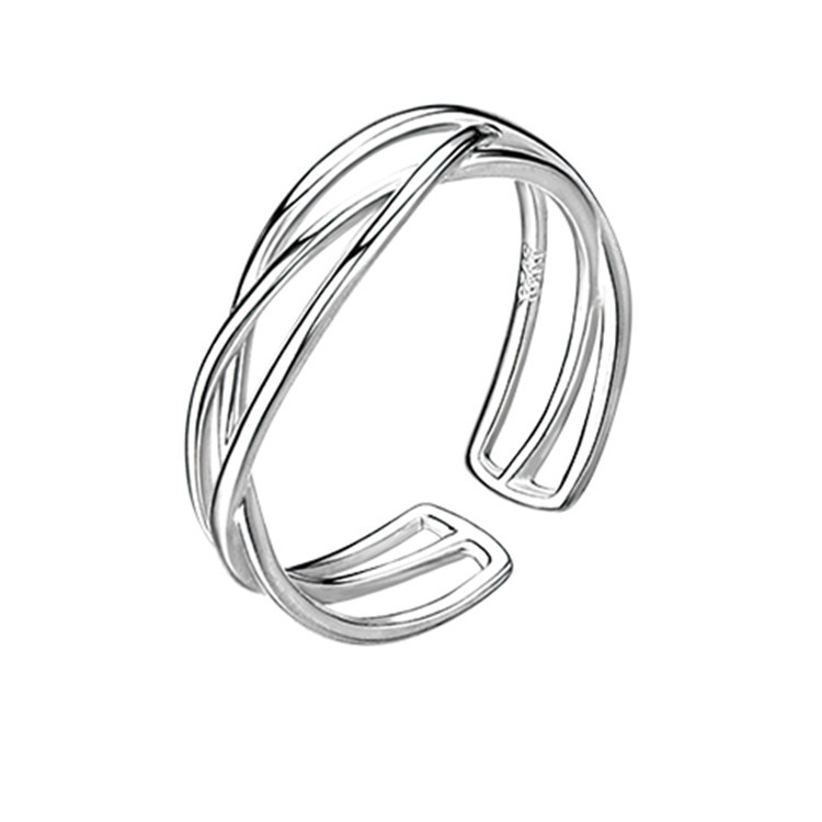 Adjustable Women's Cold Style Silver Open Ring Chic & Modern Jewelry Accessory