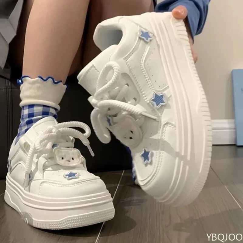 Women Fiable Versatile Platform Sneakers White Frt Tie Spring Casual Comfort Footwear Women Minimalist Breathable Flats XJ250725