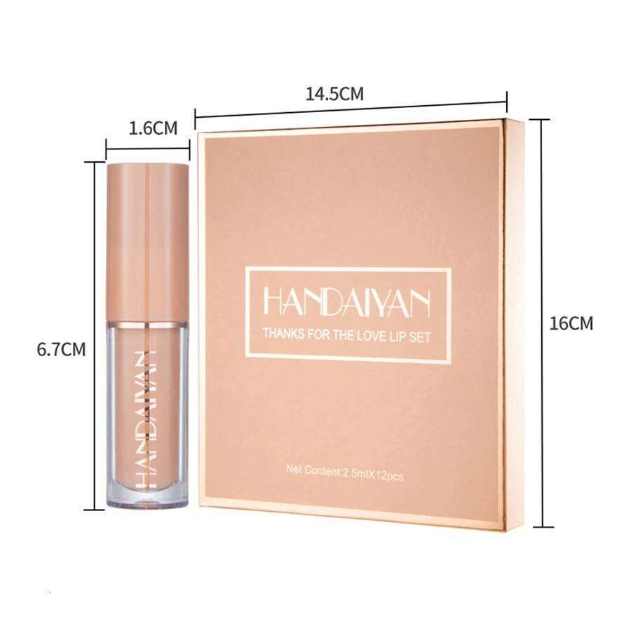 HANDAIYAN 12 Colors Veet Matte Set - Liquid Lipstick Gift Box Set, Non-Sticky Lip Gloss X250725 X250725