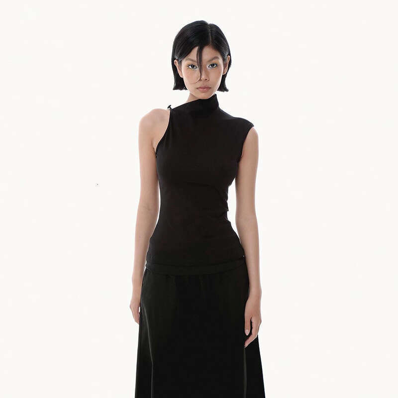 INS Style 2024 Summer New Women's Solid Color Slim Fit Street Fashion Sleeveless Top a7a