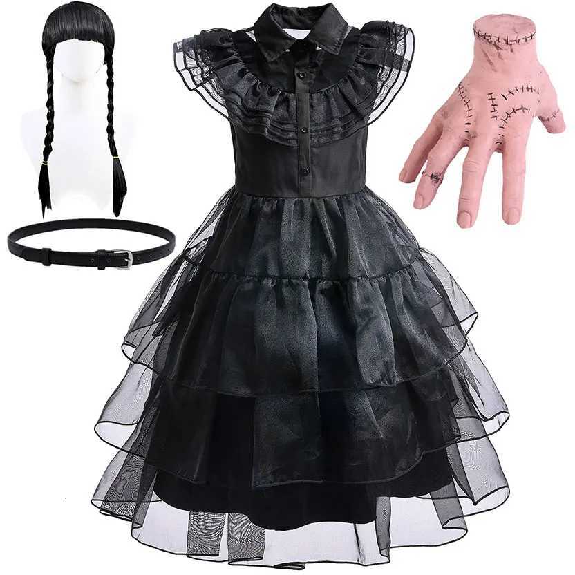 2 3 5 7 8 10 12 Yrs Girls Puffy Wendsday Prom Ball Gown Cosplay Comic Con Carnival Apparel TV Role Play Wendsday Dress Z250725