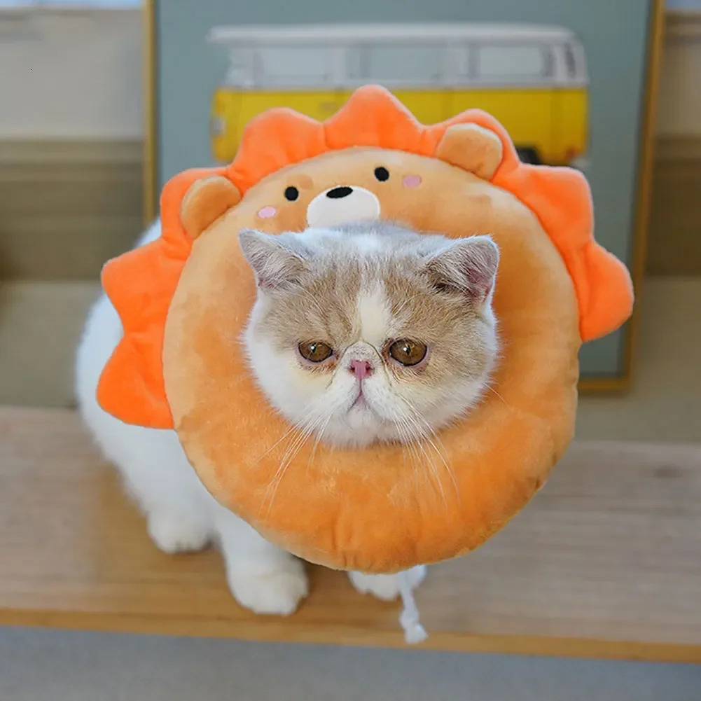 Pet Cat E-Collar Recovery Cone Protection Collar Adjustable Cotton Blends Neck Recover Collar Printed Elizabeth Circle for Cat 250716