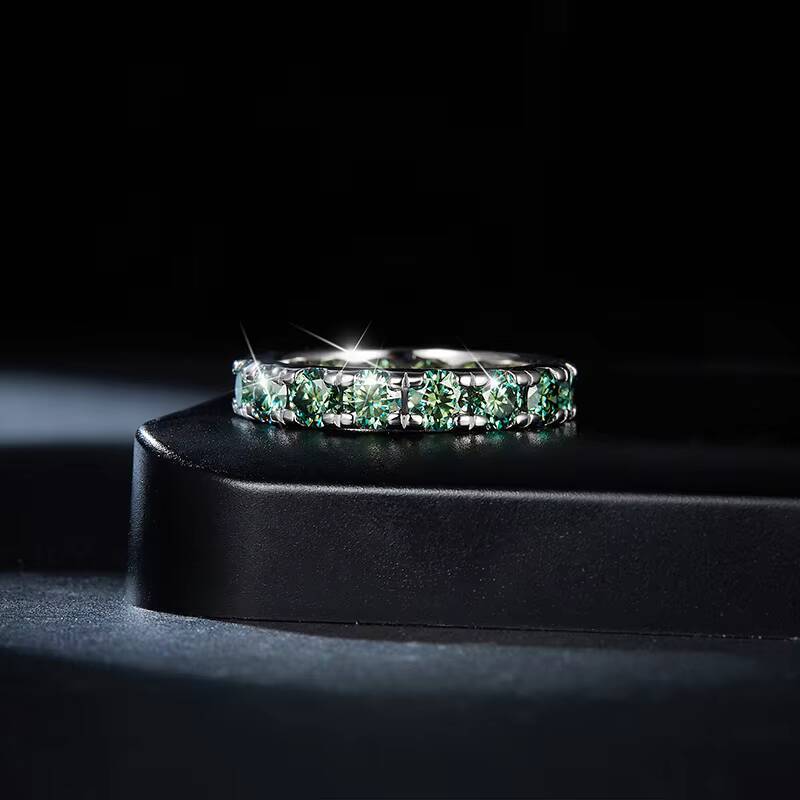 Hip Hop Moissanite Man Rings Round Black Moissanite Diamond Round Brilliant Cut Moissanite 925 Silver Ring