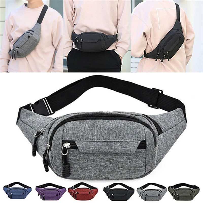 Unisex Waist Fanny Bag Men Breast Package Waterproof Outdoor Sports Bag Canvas Pouch Waist Bag Fanny Pouch Crossbody Banana Bag Y250724