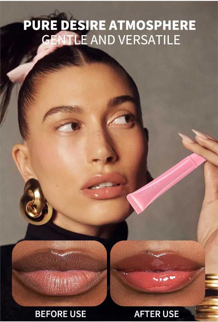 1 pcs Soft Tube Mirror Lip Gloss Lip Oil Nude Brown Plumping Lip Gloss Moisturising Transparent Lipgloss Beauty Cosmetics MakeupXJ250724