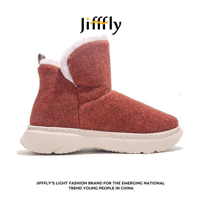 Jifffly Women's Winter Snow Boots - Stylish Faux Fur Lined Tall Short Boot with Cushioned Sole