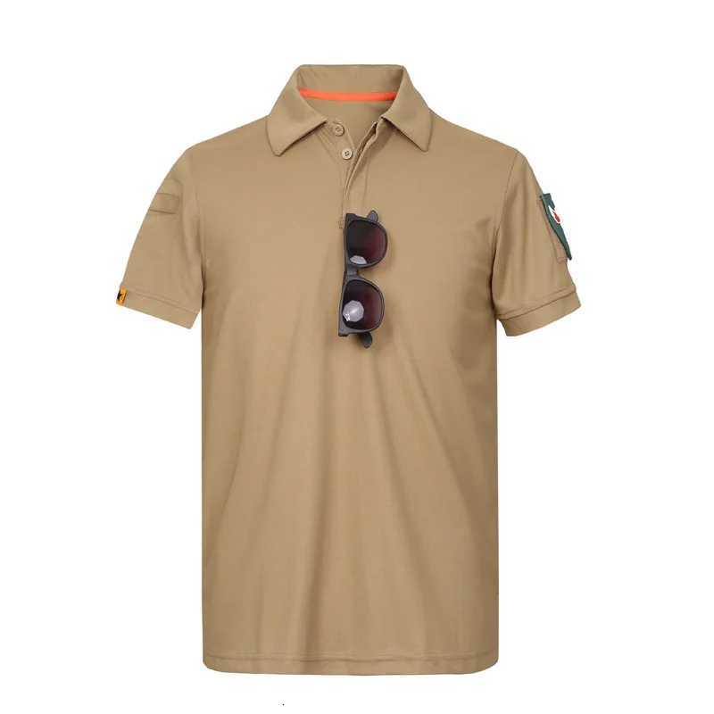 Mens Quick Dry Embroidered Polo Shirts Summer Plus Size Breathable Clothes Tactical Elastic Plain Turn-down T-shirts Y250724
