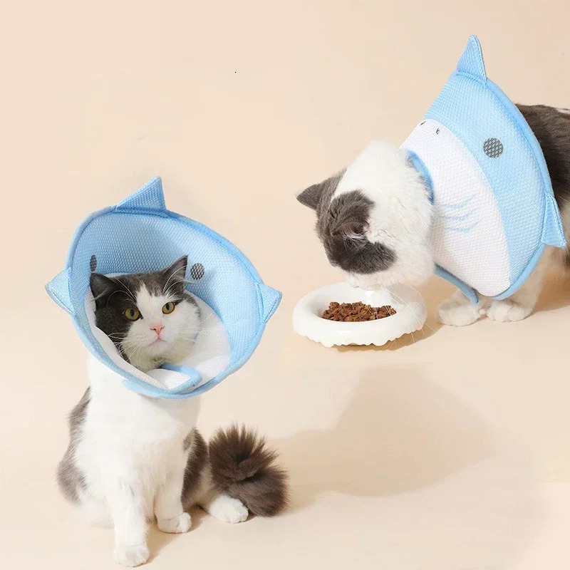 Soft Cone for Cat Adjustable Breathable Cat Collar To Prevent Biting and Licking Suitable for Postoperative or Injury Situations 250716