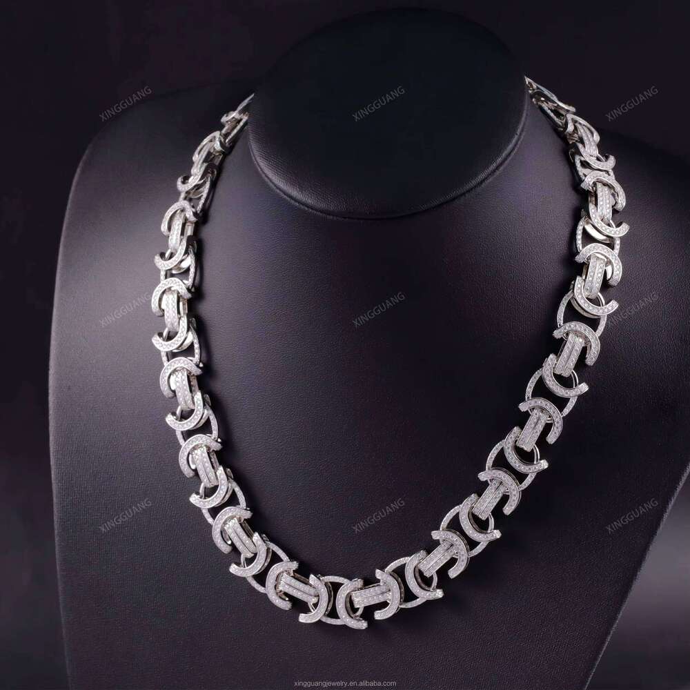 XG Manufacturer Custom 15 mm Wide Dia Cuban Chain Iced Out Sier Moissanite Link Chains Fine Jewelry Necklaces