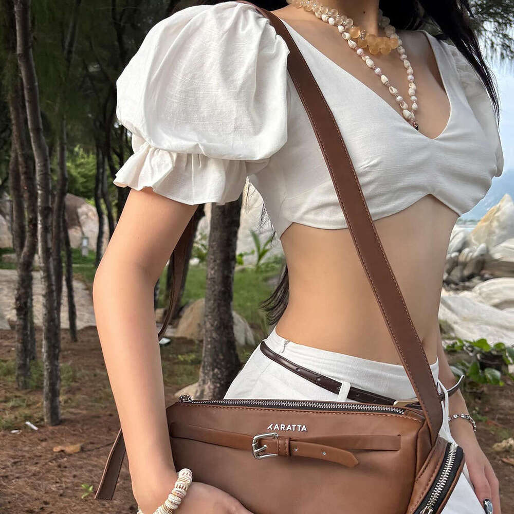 2025 Summer New Solid Color Deep V Crop Top Irregular Slim Fit Elegant Versatile Skirt eb1