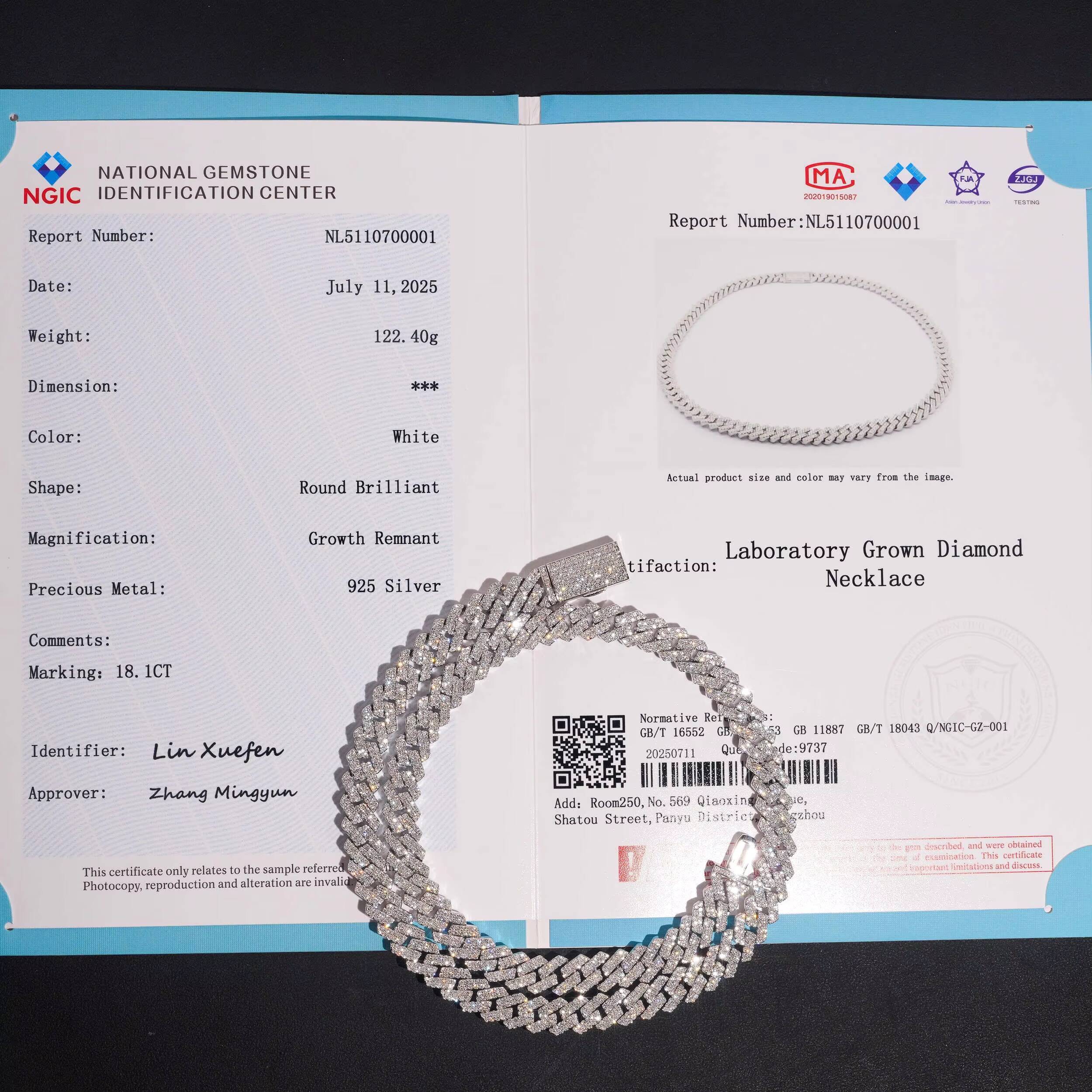 New Arrival VVS Lab Grown Diamonds 10MM Iced Out Cuban Link Chain Necklace 925 Silver