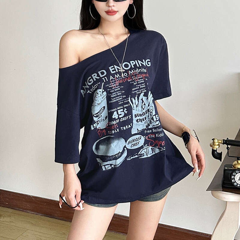 Women's Clothing 2025 Summer New Street Fashion Printed Loose Short Sleeve Round Neck T-Shirt for Women 4f1