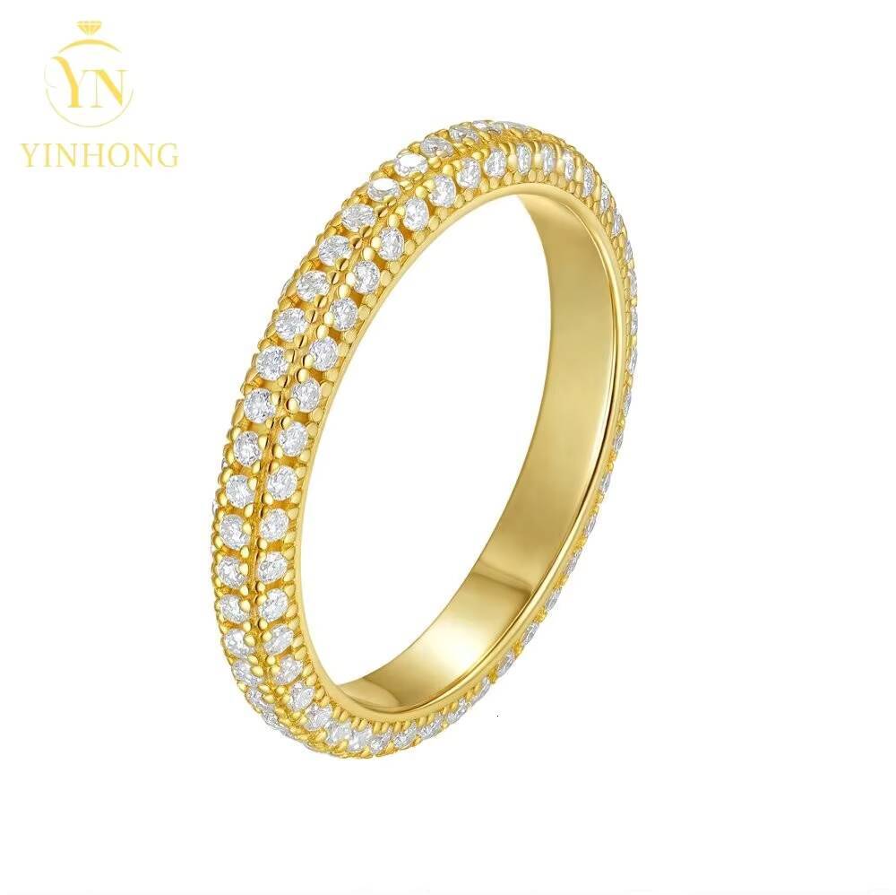 Best Selling Fashion Women Fine Jewelry S925 Sterling Silver Vvs1 Moissanite hip hop Ring