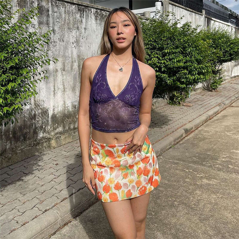 2025 Summer New Street Fashion Digital Print High Waist Bodycon Skirt for Women 8aa