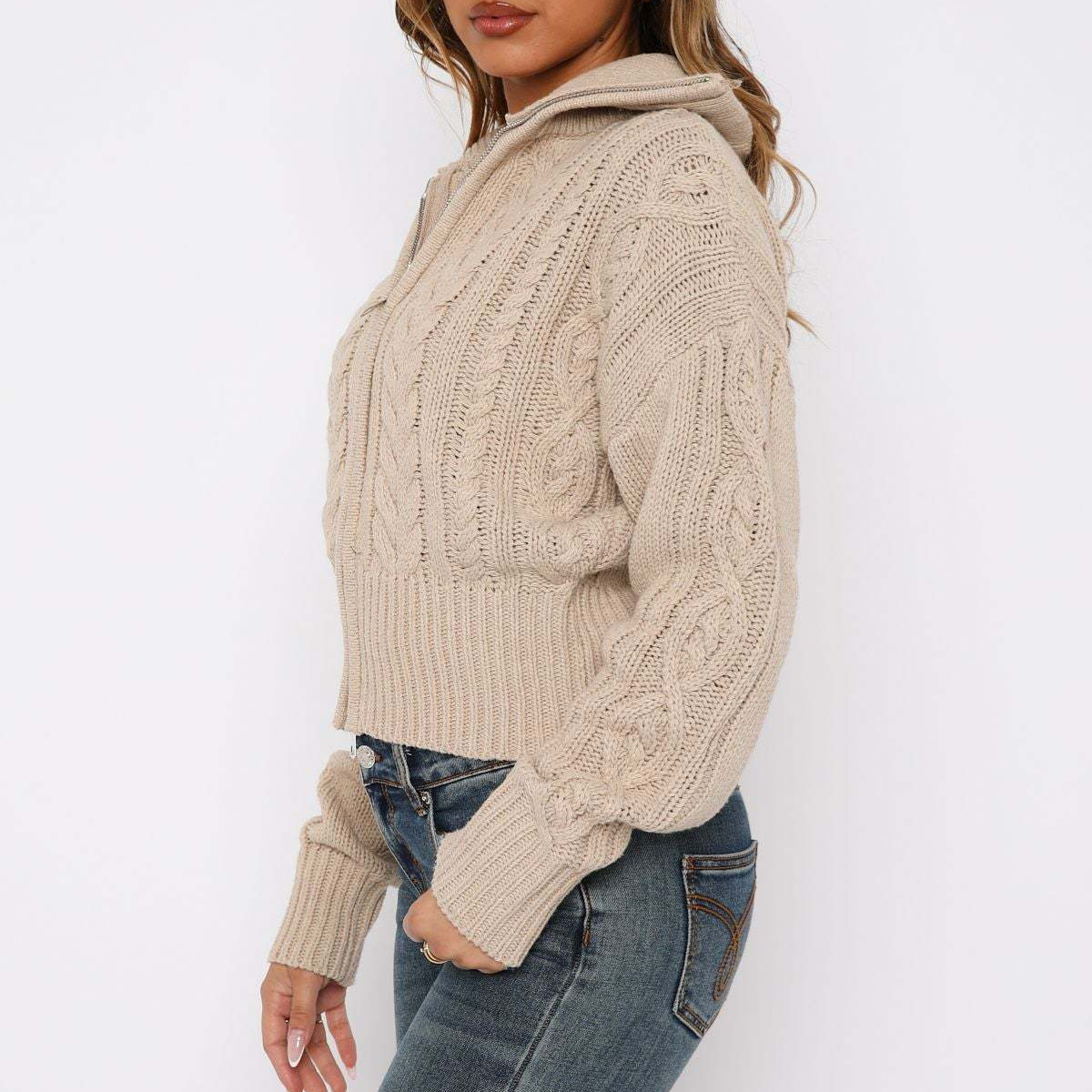 new Free shipping designer sweater for women French fashion sweater slimming and shoulder covering knitted top