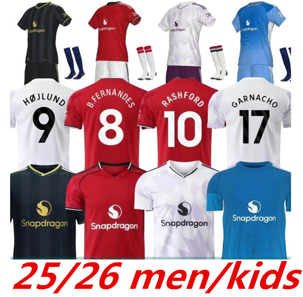 25 26 HOJLUND soccer jerseys MARTINEZ RASHFORD MAINOO CASEMIRO MALACIA 2025 2026 football shirt McTOMINAY MARTIAL B. FERNANDES men kids 999