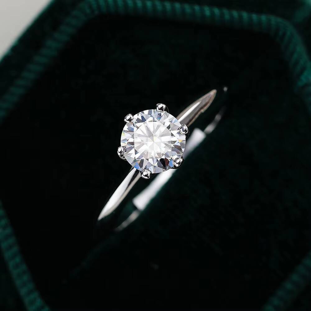 VANFI 925 Silver D VVS Moissanite Rhodium-Ring Ultra-Bright and Minimalist Stylish Design for Ladies