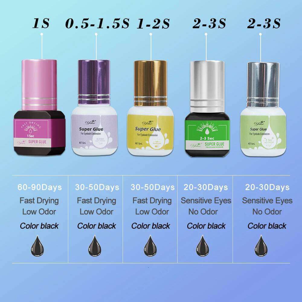Yelix Extension 0.5-1 Sec Fast Dry Individual Lashes Sensitive Eye Eyelash Glue Wholesale Customization X250725