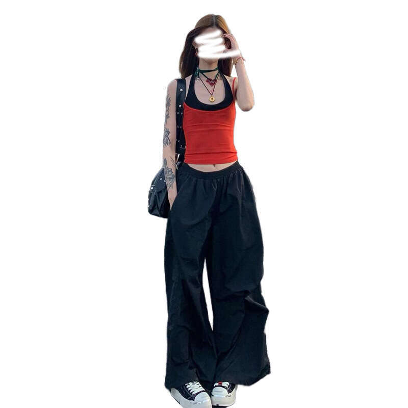 2024 Summer New Women's Street Fashion Sexy Strapless Crop Top Two-Piece Set bb0