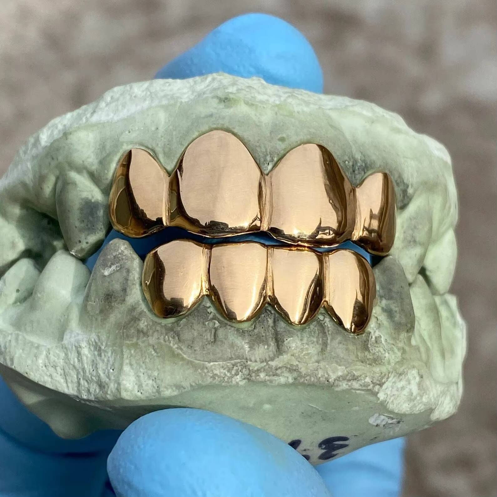 Real Solid 22K Gold Custom Grillz Teeth Grill or Single One Tooth Cap 4 Top and 4 Bottom Moissanite Diamond Teeth Grillz for Men