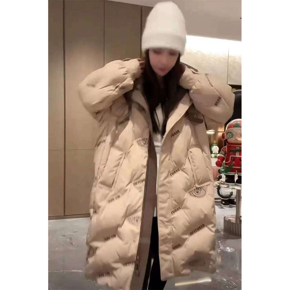 Winter White Duck Hooded Down Jackets New Thickened Warm Cotton Coat Fashion Loose Long Sleeves Parkas Jacket