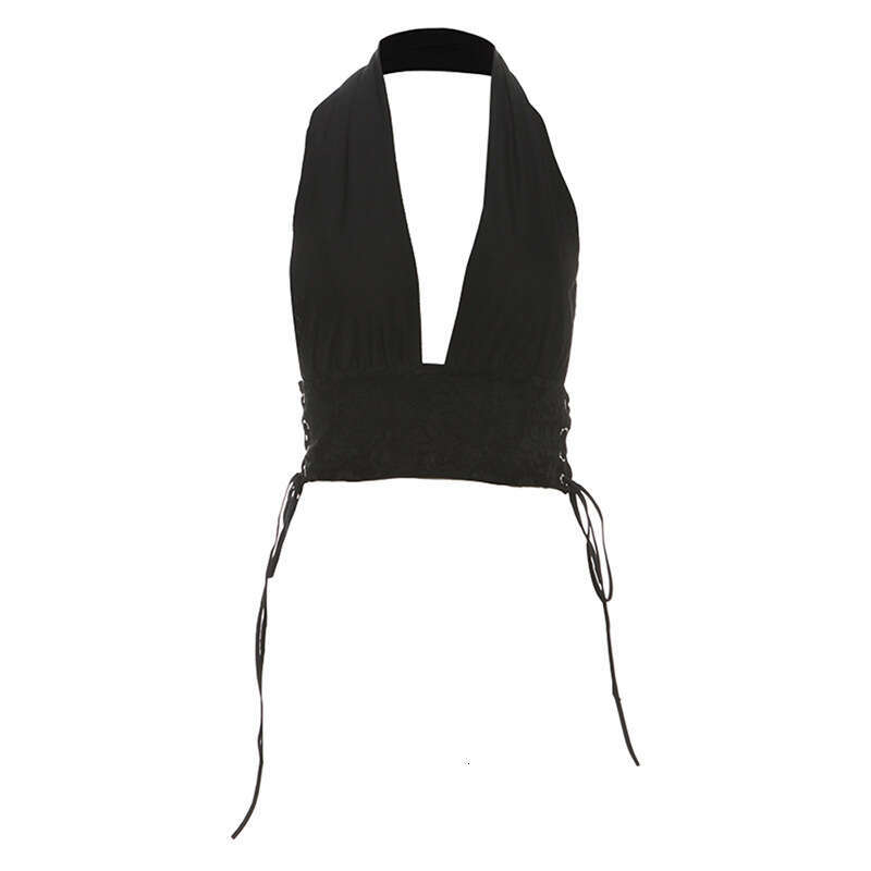 2025 Spring New Women's Solid Color Slim Fit Halter Neck Vest Fashion Low Waist Skirt Set 5fa