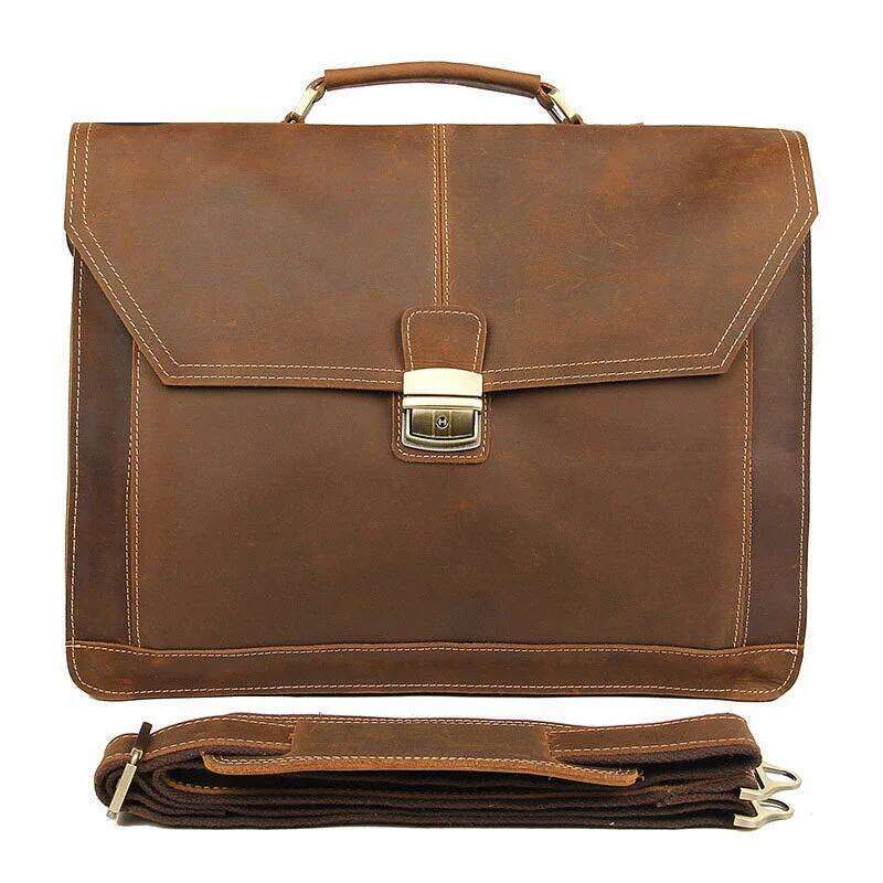 Formal Business Genuine Leather Briefcase 15 Inch Notebook PC Computer Bag Cowhide Messenger Bags For Male OLOEY