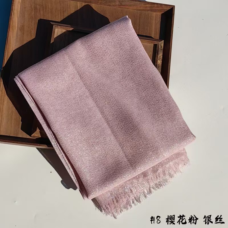 T1303 new spring and summer new solid color long scarf cotton gold and silver silk scarf female single color long headscarf shawl