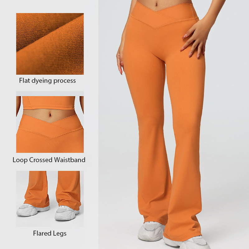 High-waisted yoga fitness pants, tummy-control flared pants, outdoor leisure sports wide-leg pants, fitness long pants