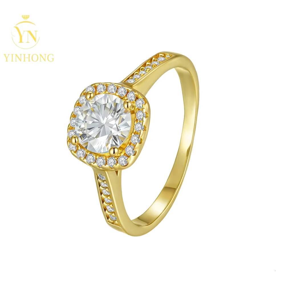 Latest Fashion Womens Moissanite Ring Round Brilliant Cut With S925 Silver Fashion Style Wholesale Price