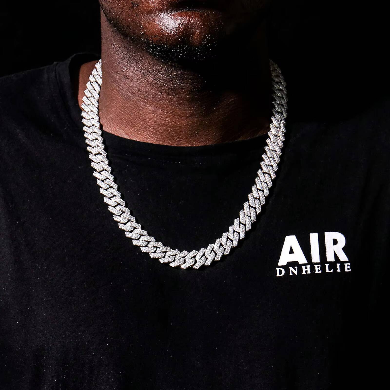 Wholesale Custom 6mm Cuban Link Chain Necklace 18/20/22in Silver Gold Plated Choker Hip Hop Moissanite Jewelry