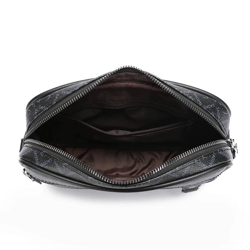 Business Men's High Quality Soft PU Leather Man's Handbag Shoulder Multi-Functional Men Clutch Bag With Waist Strap Sac