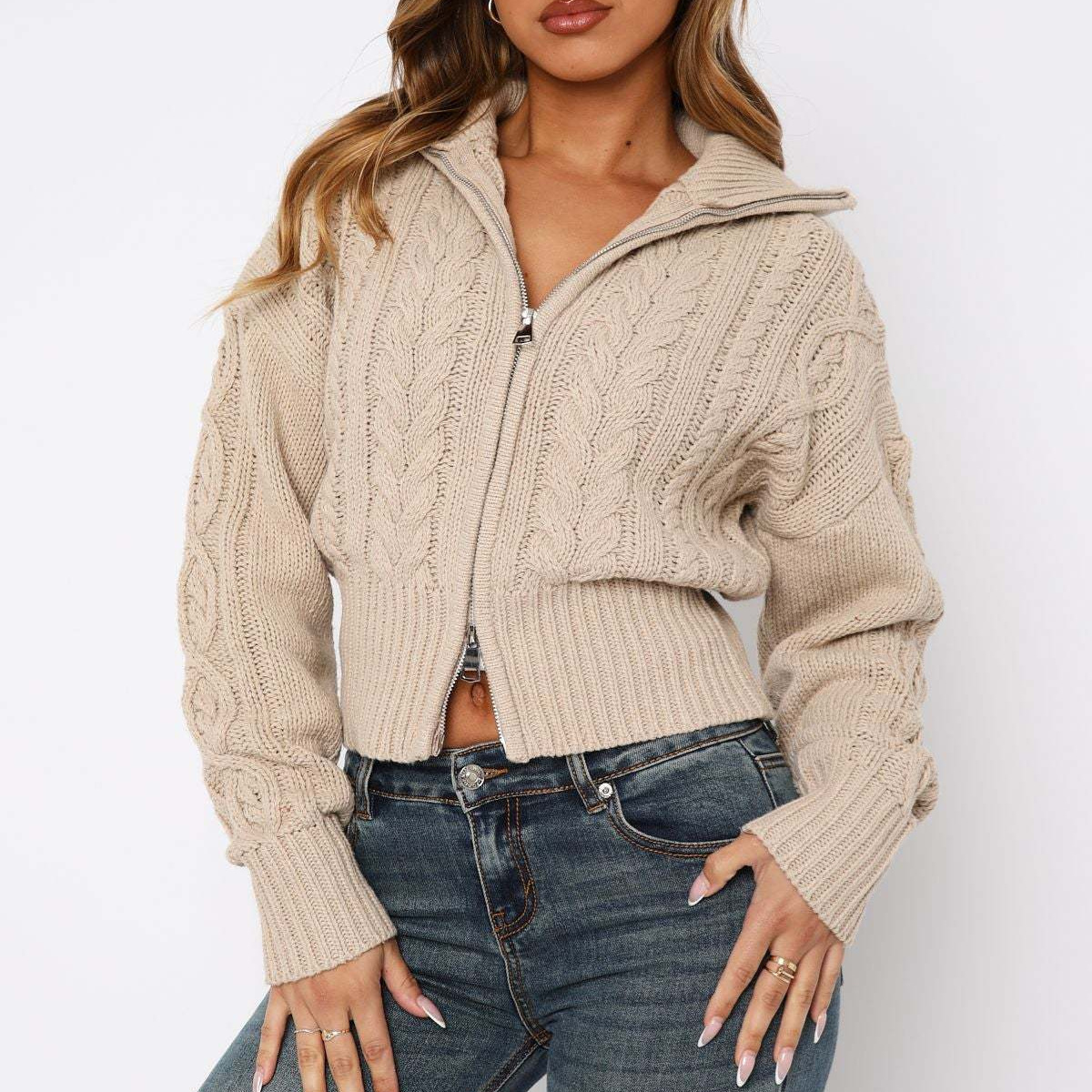 new Free shipping designer sweater for women French fashion sweater slimming and shoulder covering knitted top