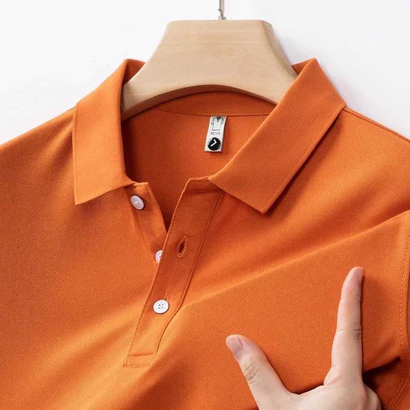 New Mens Business Casual Short Sleeved Solid Color Polo Shirt Fashionable and Comfortable Summer Versatile Top XJ250725