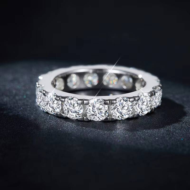Hip Hop Moissanite Man Rings Round Black Moissanite Diamond Round Brilliant Cut Moissanite 925 Silver Ring