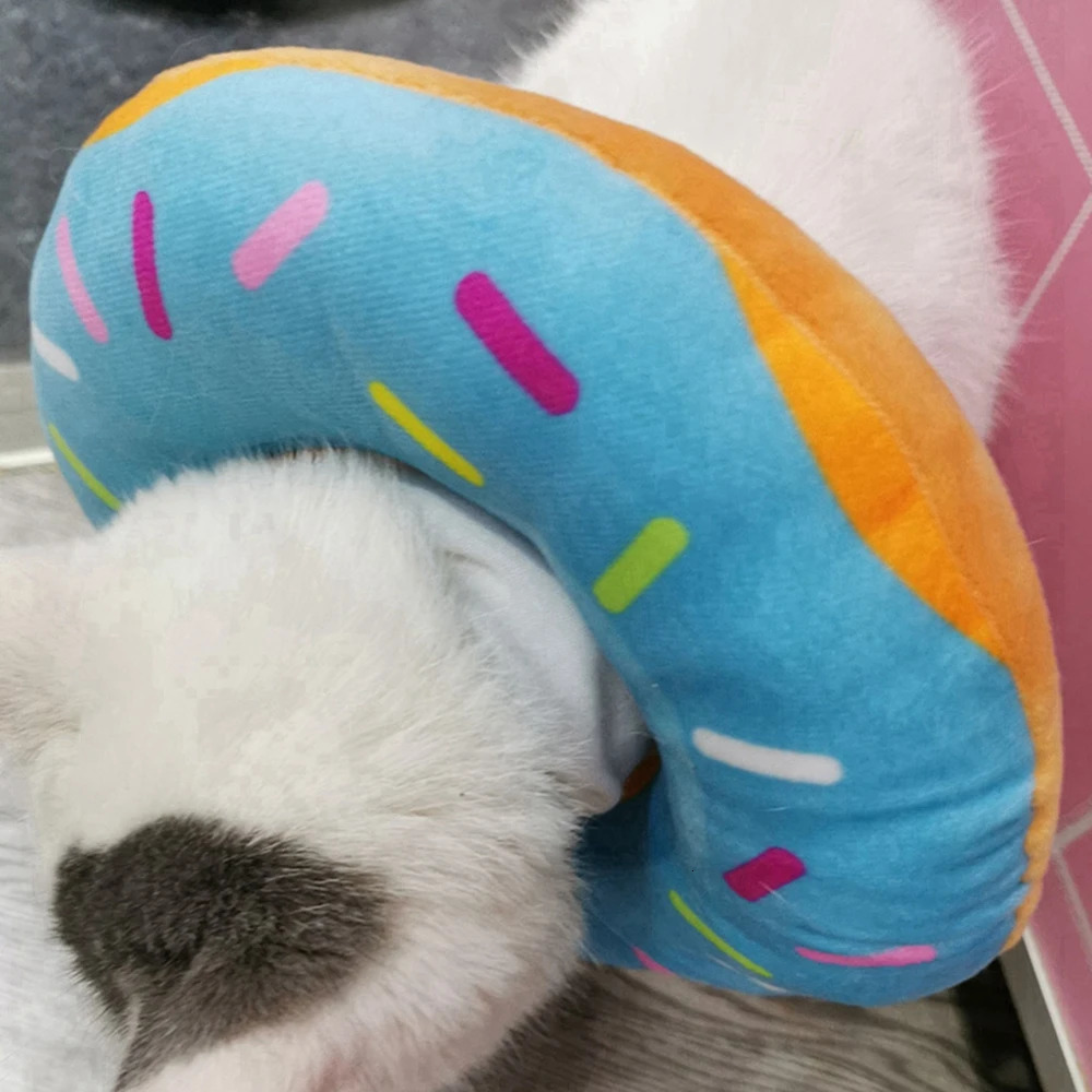 Adjustable Cat Recovery Collar Cute Cat Donut Collar Soft Cone Collars for Cat Wound Healing Protective Cone After Surgery 250716