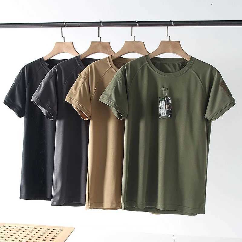 TRVLWEGO Mens Summer Fast Dry Pullerover O-Neck Breathable Tactical T-Shirt Camping Trekking Hiking Climbing Quick Dry Sport Tee Y250724