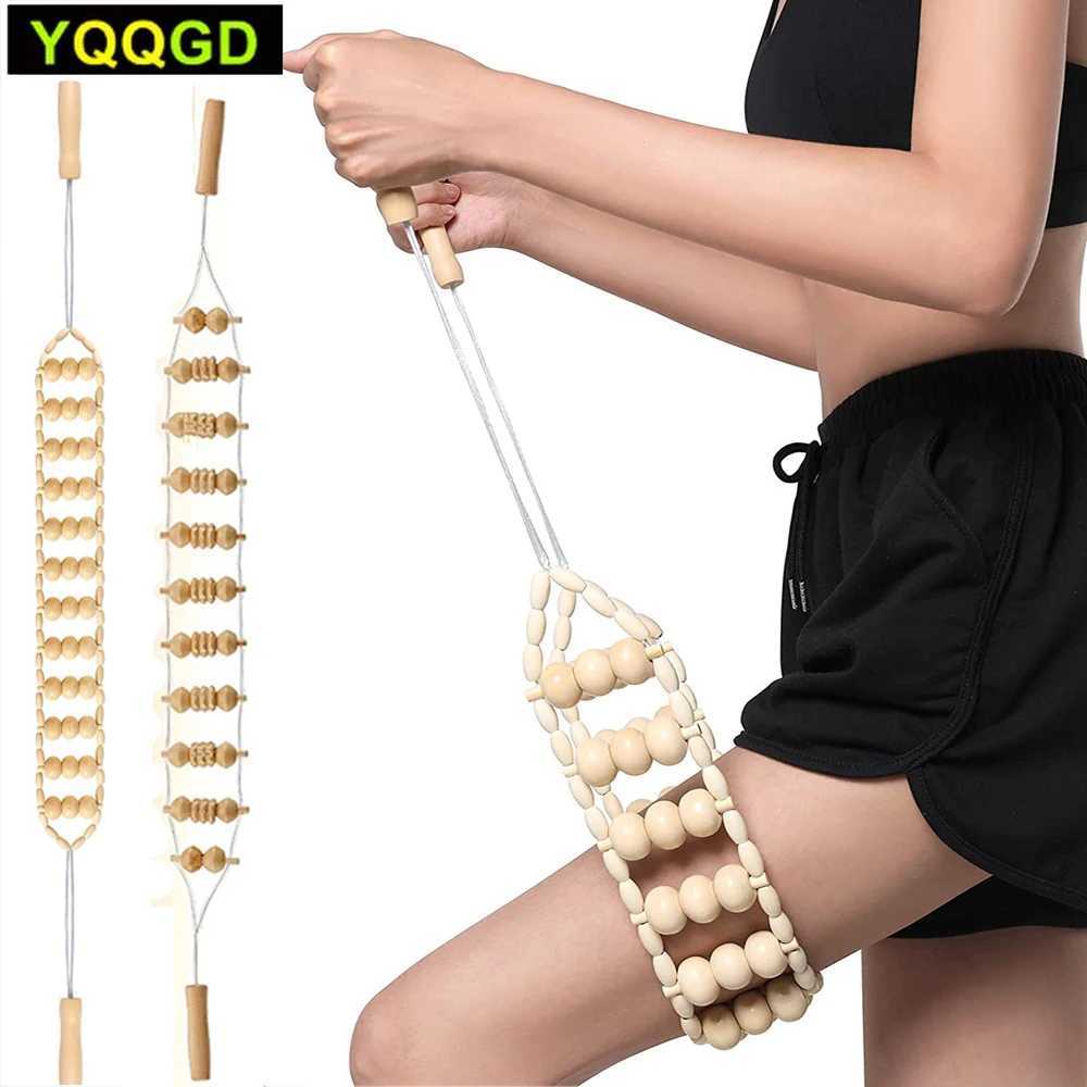 Wood Back Massage Roller RopeWood Therapy Cellulite Massage ToolsSelf Massage Tools For Neck Leg Back Pain Relief