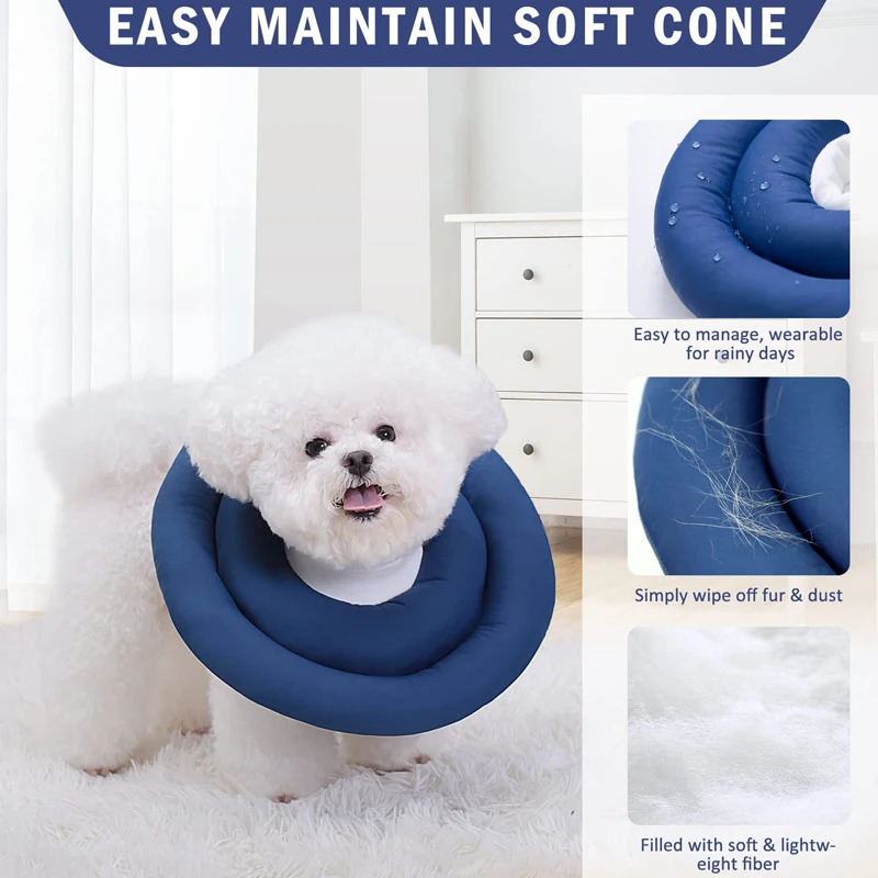 Pet Dog Cat Protection Collar Adjustable Elizabethan Collar Soft Ring Cat Dog Wound Healing Anti-Scratch Anti-Licking Headgear 250716