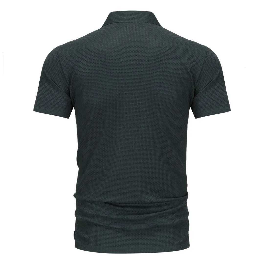 utho EUR Sizes Tall Man Brand Top-Quality Mens Golf Shirt Lop-up Hollow Short-sleeved Polo Shirt SummerIce Silk Breathable Tee XJ250725