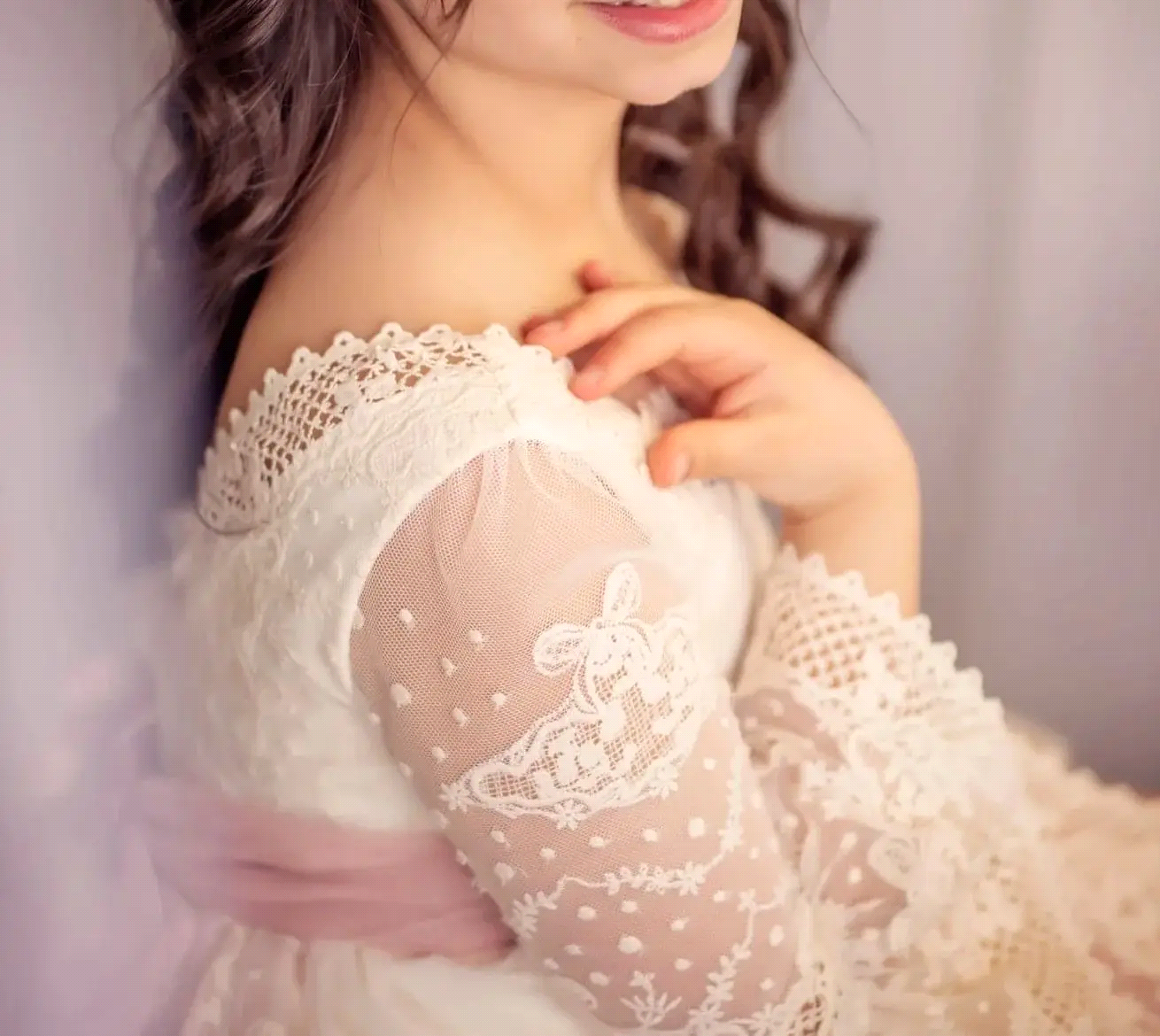 Vintage Summer Bohemian Lace Flower Girl Dresses With Big Bow Sash Belt A Line Princess Jewel Neck Appliques Long Kids Formal Party Birthday Communion