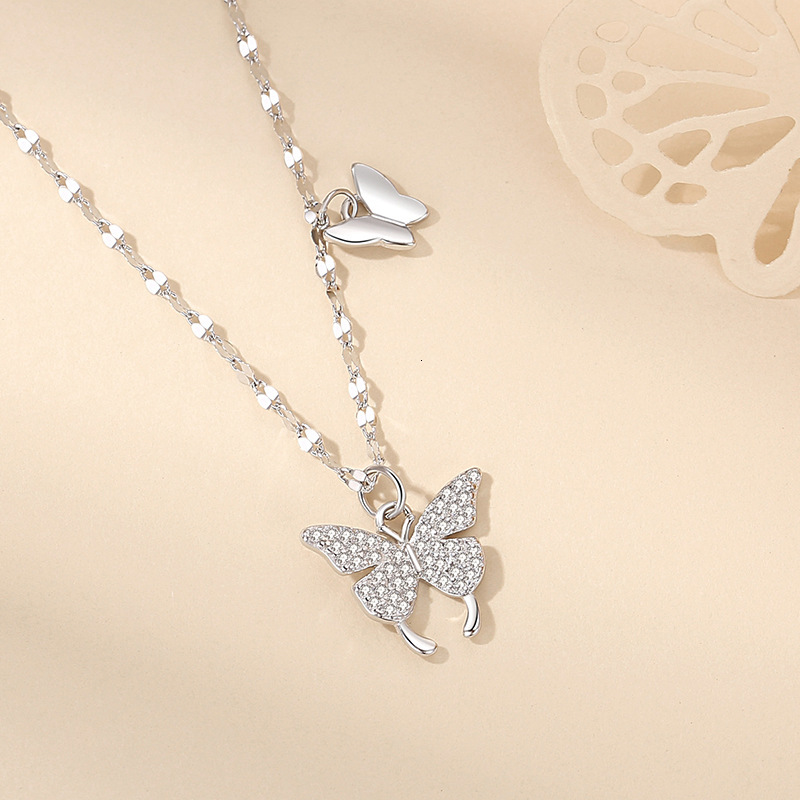 999 Pure Silver Pendant Necklace For Women Fashionable Light Luxury Designer Necklace Luxury Style Silver Necklace Versatile Jewelry High-end Korean S