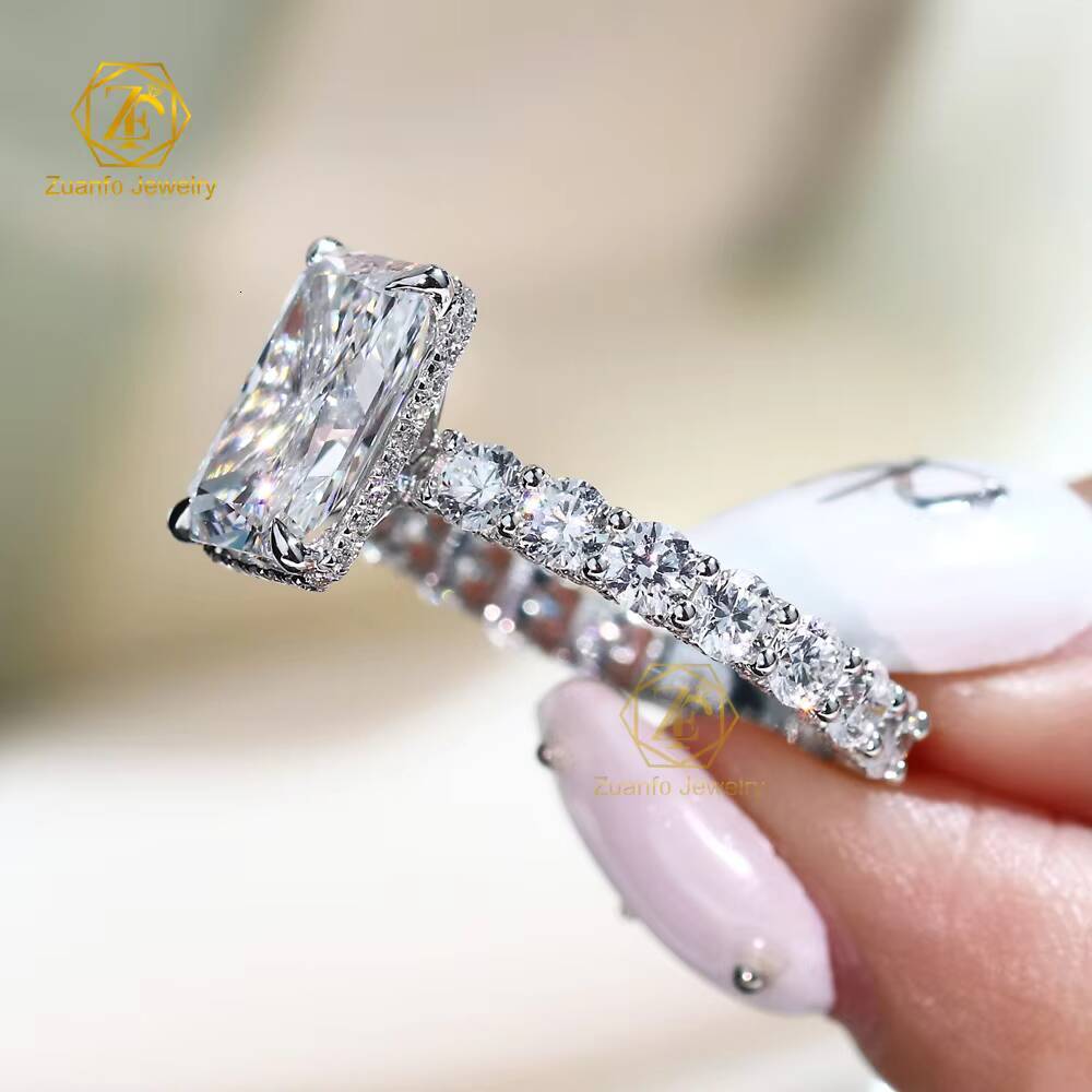 IGI GIA Certified HPHT CVD Lab Grown Radiant Diamond 1ct 2ct 3ct 18K 14K Real Gold Engagement Wedding Ring for Women Man