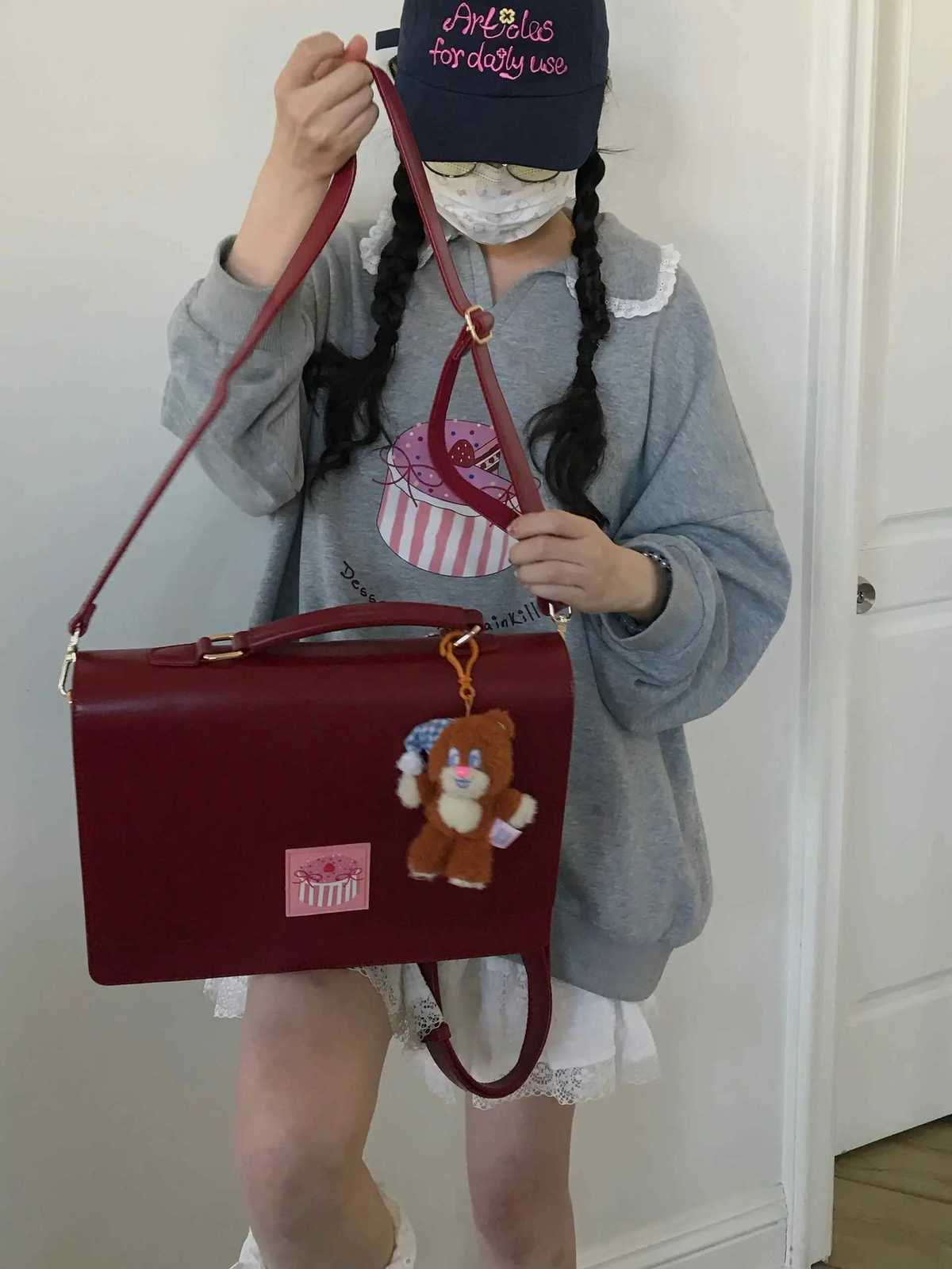 Jiaerdi Harajuku Red Backpack Wen Academy Style JK Uniform Pu Leather Y2K Mochila Schoolbag Student Shoulder Crossbody Bags Y250724