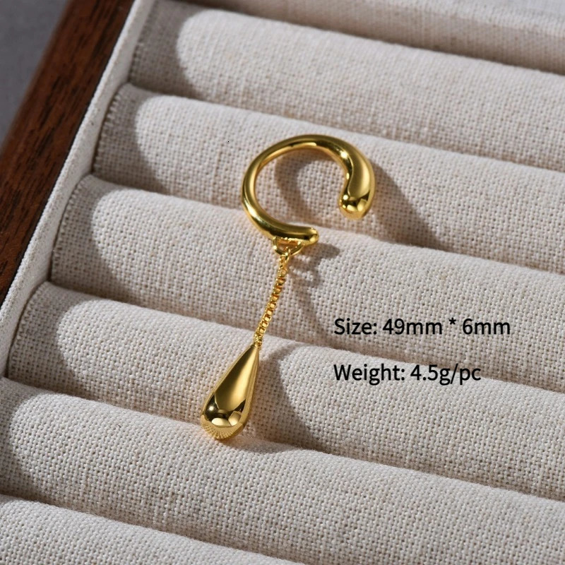 Modern Jewelry Elegant Temperament Metal Tassel Clip Earrings For Women Party Gifts Simply Style Ear Accessories Selling 250723