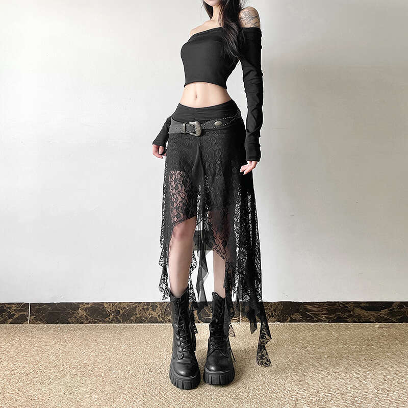 2024 Autumn New Women's Solid Color Slim Fit Street Fashion High Waist Mid-Length Skirt e9f