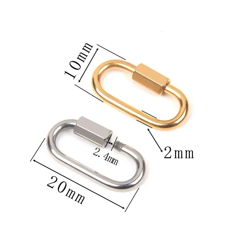 2pcs/Lot Stainless Steel Buckle Wholesale DIY Carabiner Fasteners Screw Lock Clasps DIY Bag Link Jewelry Making Accessories 250723