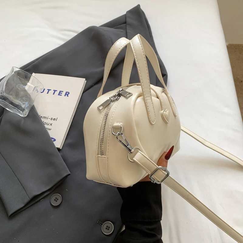 2025 Sweet Heart Decorated Mini Shoulder Crossbody Bags for Women Latest Designer Handbags Luxury Pure Color Top-handle Saddle Bag Y250725