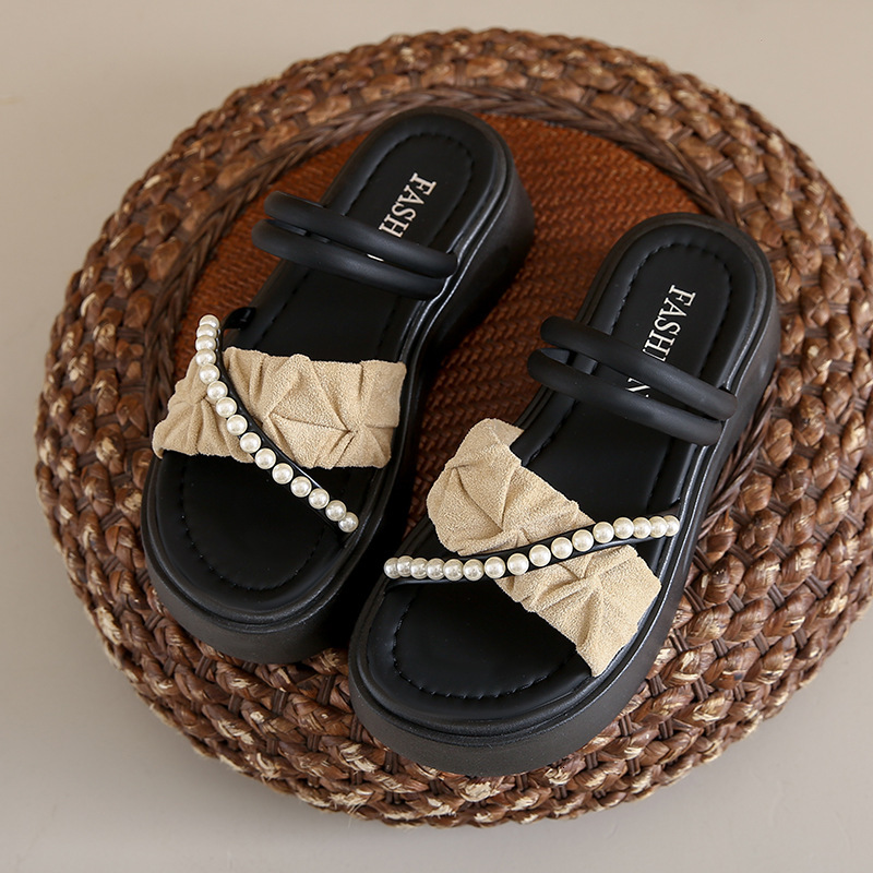 Ddmysports Stepping On Clouds For Women Summer Outdoor New Fashion Pearl With Dress Two Way Wear Non Slip Maternity Sandals Outdoor Shoes