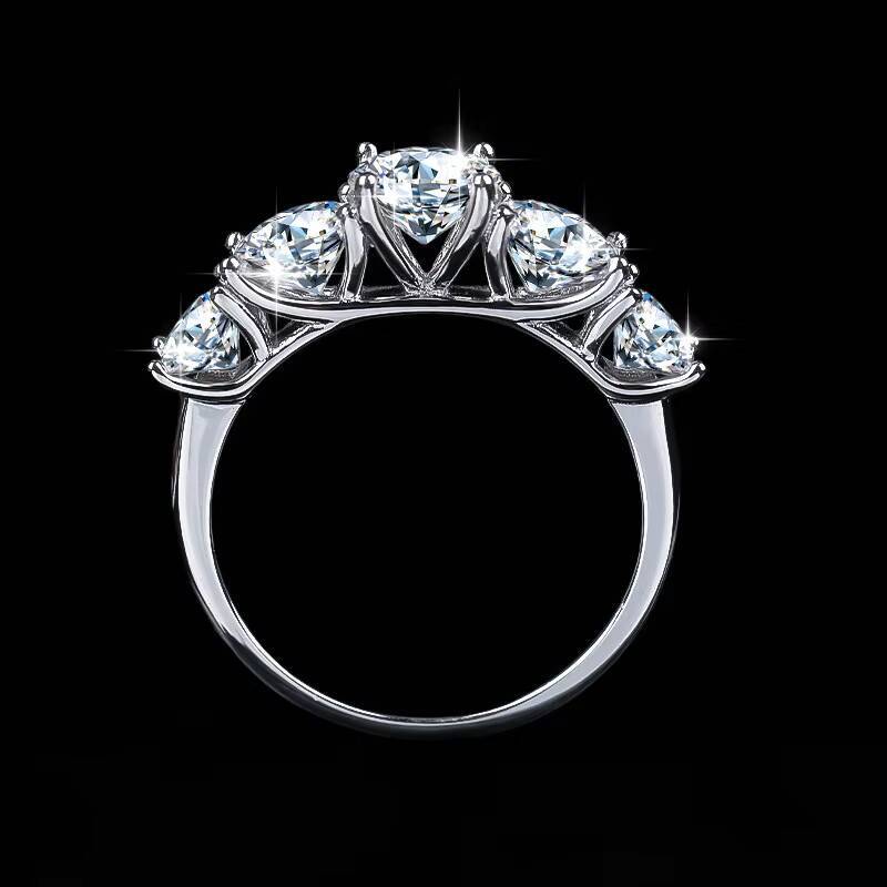 5pcs D Color S925 Sterling Silver Women Wedding Band 3.6 Ct VVS Moissanite Engagementfinger Ring